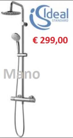 Set K1: Ideal Standard Idealrain glijstangcomb.90cm. m/ceratherm 100new thermostaat chroom A5686AA